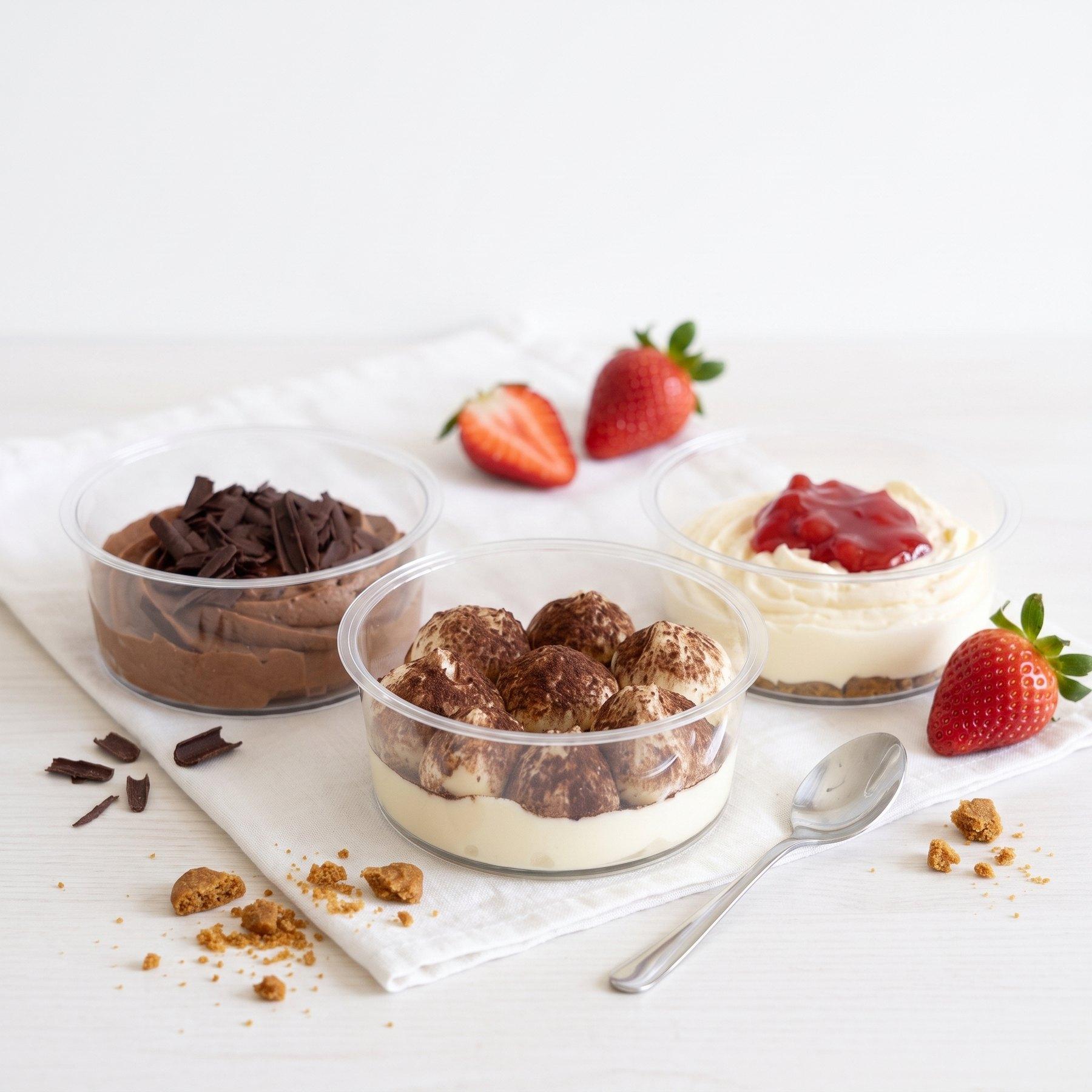 Mousse, tiramisu en cheesecake